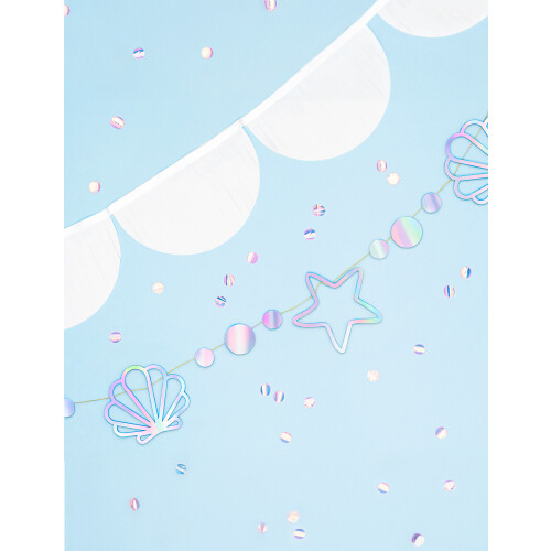 Rubies Holographic Mermaid Cardboard Garland 1.65m 2