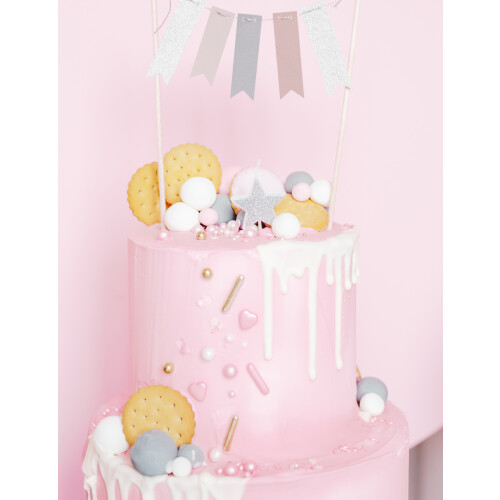 Rubies 5 Birthday candles on silver glitter star picks 3.5 cm 2