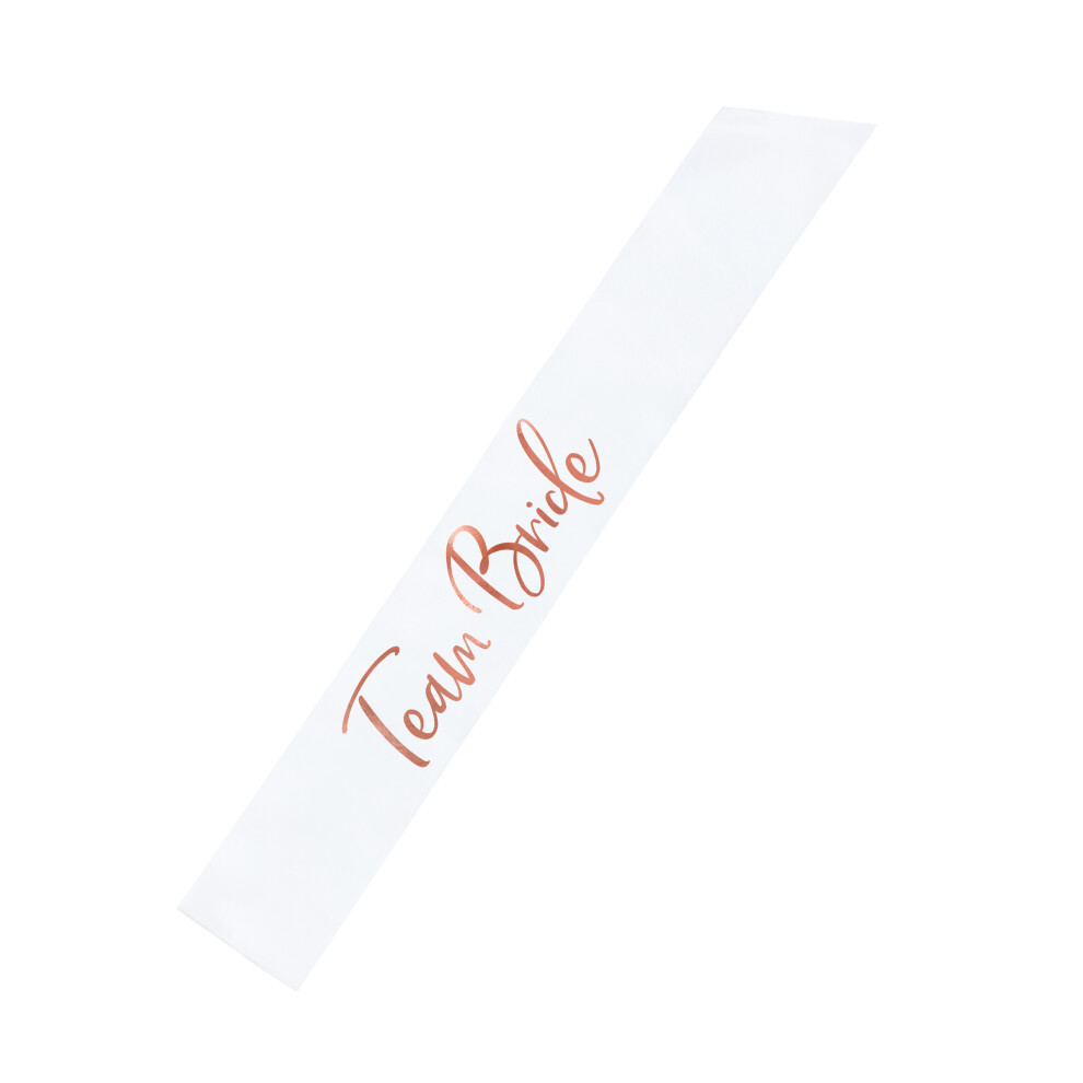 Rubies Team Bride White And Rose Gold Satin Sash 75 Cm