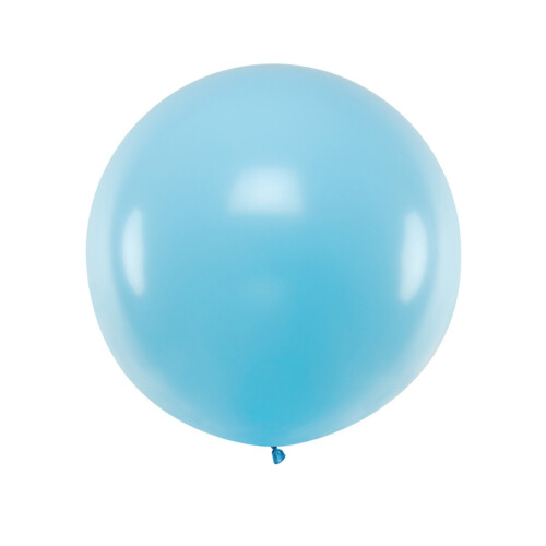 Rubies Rund ballon 1m, pastel lyseblå