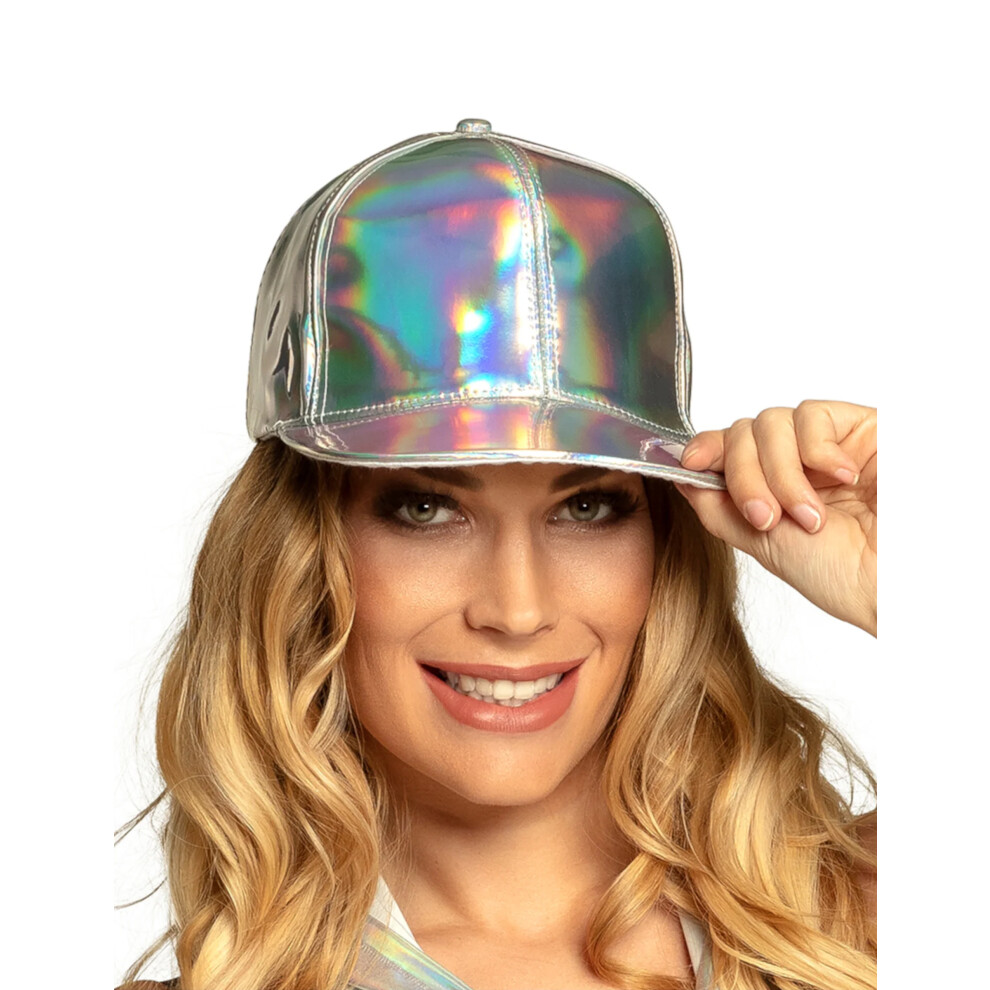 Rubies Adult Iridescent Silver Cap