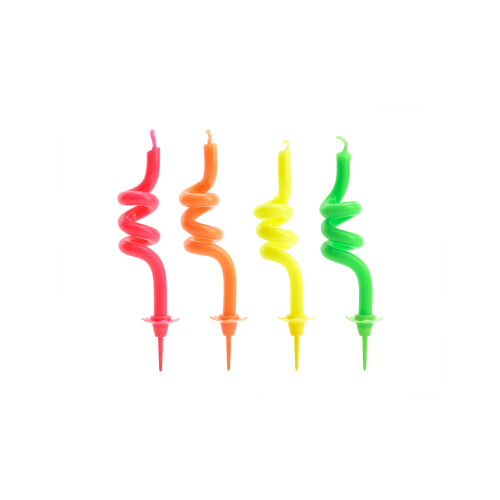 Rubies 4 Multicolored Swirl Birthday Candles 8 cm