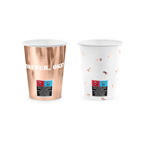 Rubies 6 Same Penis Forever Rose Gold 220ml Paper Cups 1