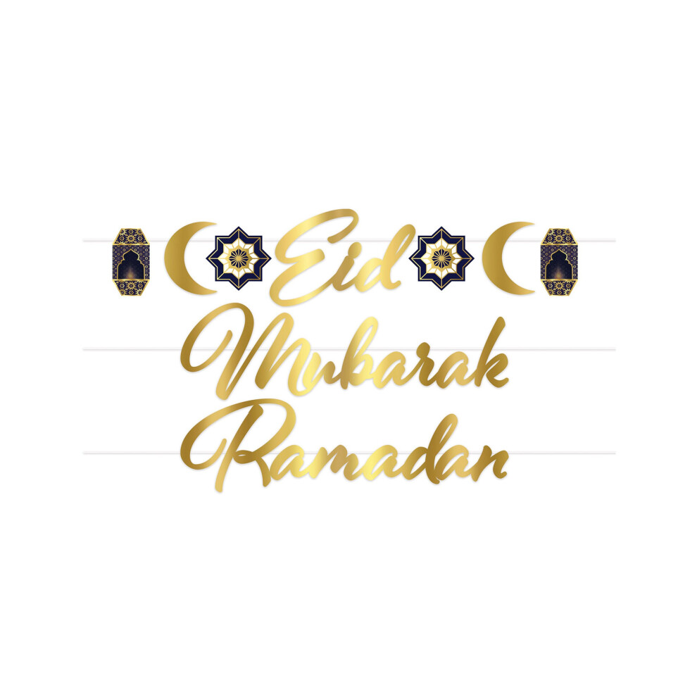 Rubies Eid Mubarak Cardboard Garland 182Cm Gold