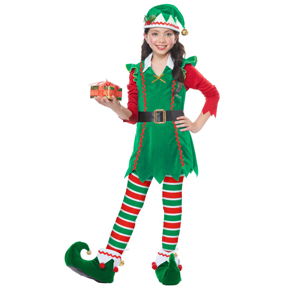 Rubies (M 8 - 10 Years (140 Cm)) Luxury Christmas Elf Costume For Girls