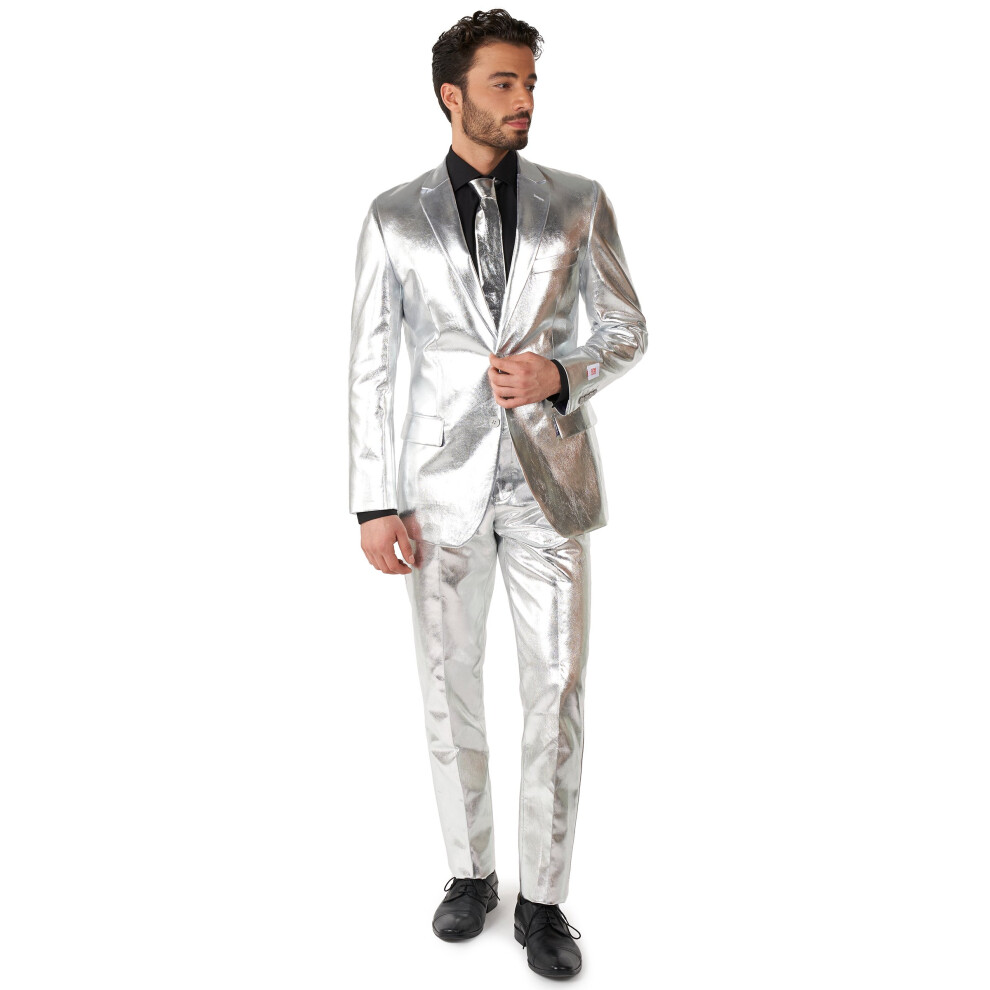 Rubies Mr. Shiny Costume For Men Opposuits Silver