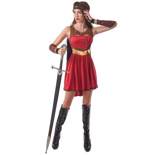 Rubies (S) Medieval warrior costume for women