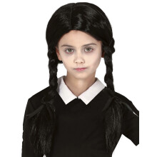 ONSDAG Addams Black Braids Halloween Paryk