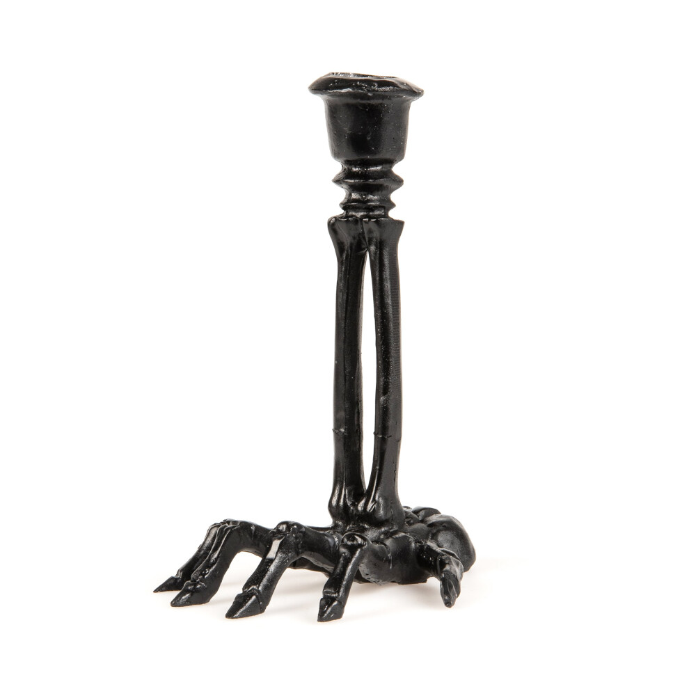 Black skeleton resin candlestick 16 cm-image-OPC-PJ9WN6V-NEW