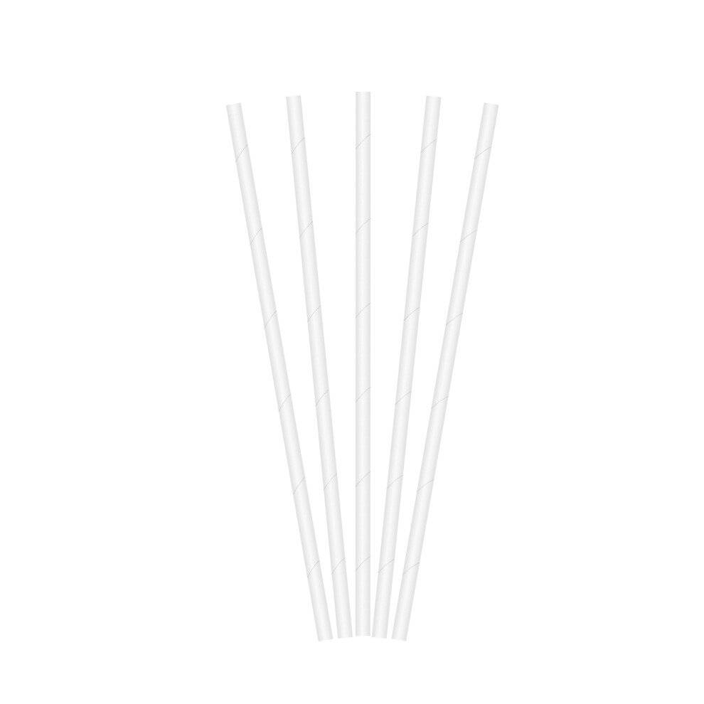 Rubies 20 Paper Straws 19.5 Cm White