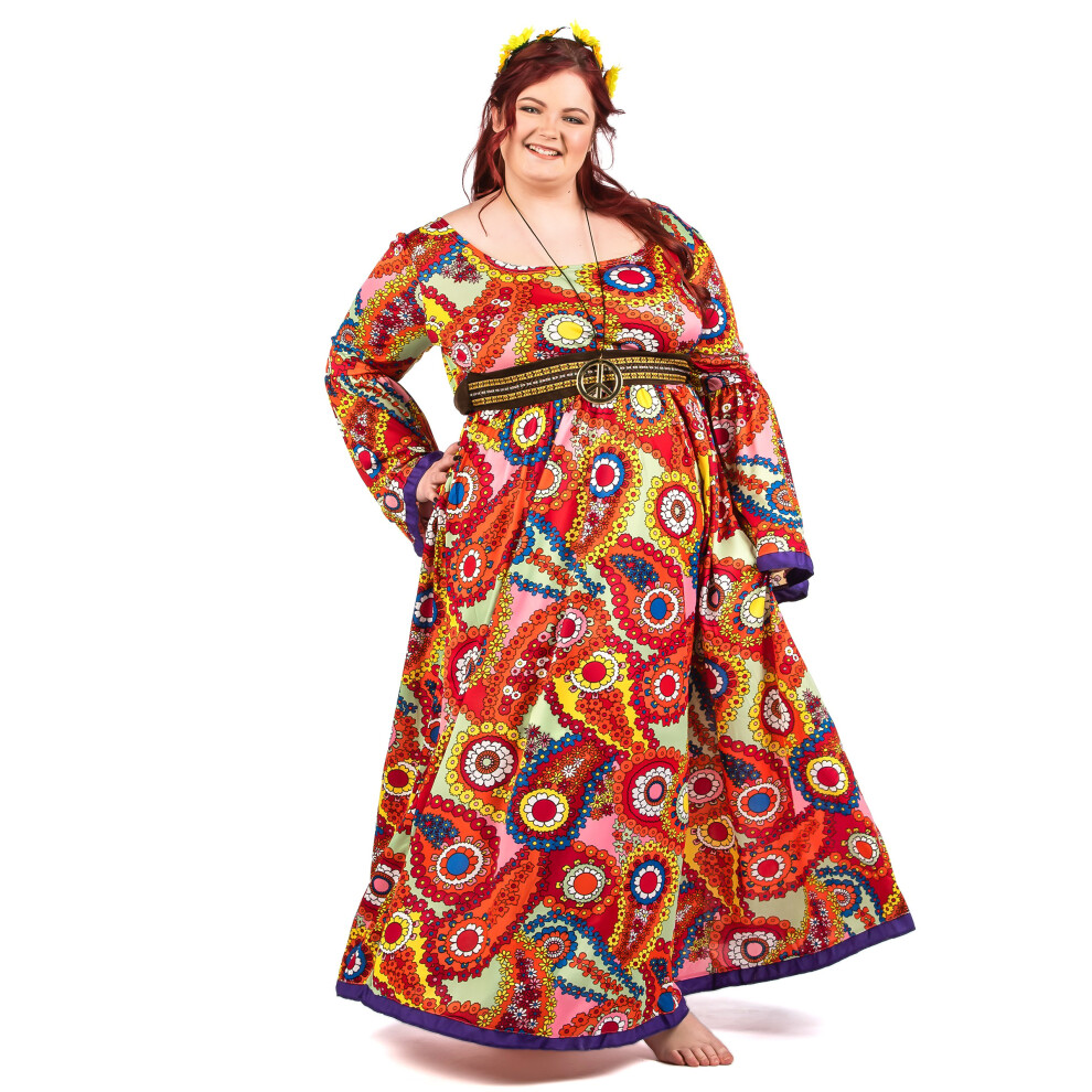 Rubies (Xxl) Plus Size Hippie Dress Costume For Women