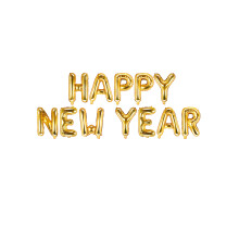 Happy New Year gold letter foil balloon 370 x 35 cm