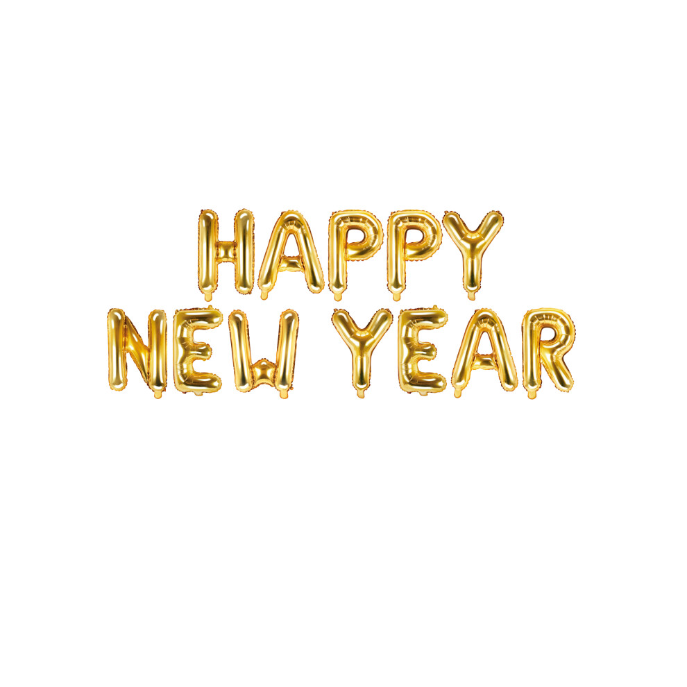Rubies Happy New Year Letter Foil Balloon 370 X 35 Cm Gold