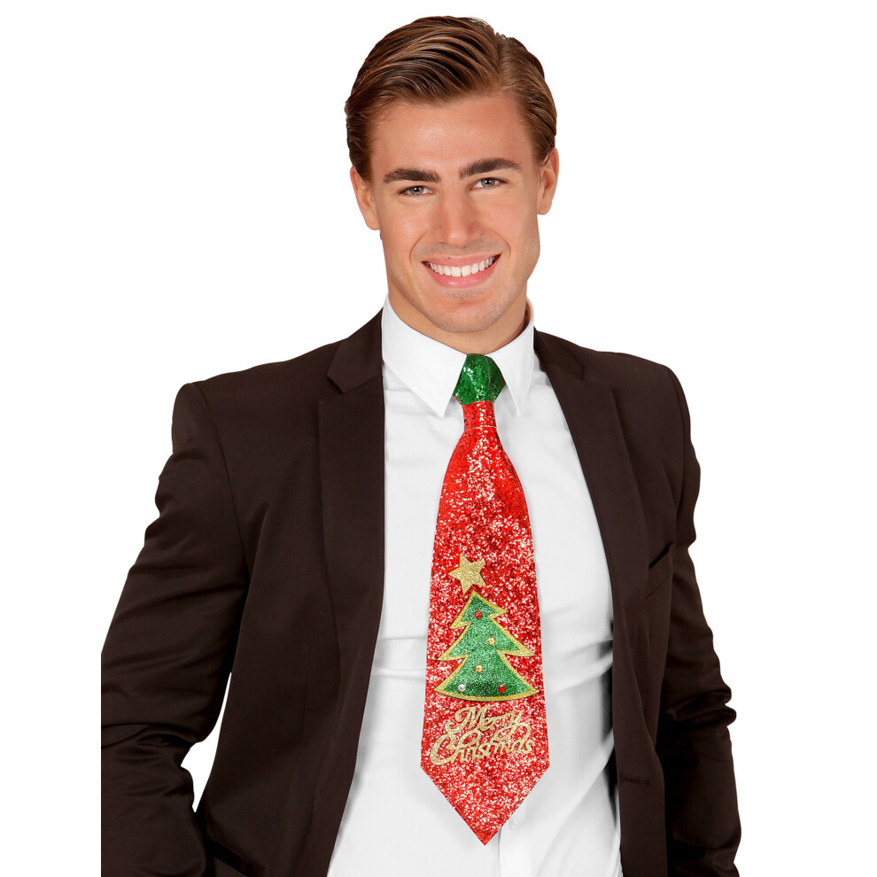 Rubies Merry Christmas Sequin Tie Red
