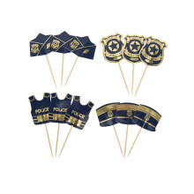 12 Navy and gold police picks 7 to 8.5 cm