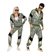 (XXL) Plus size dollar bill tracksuit costume