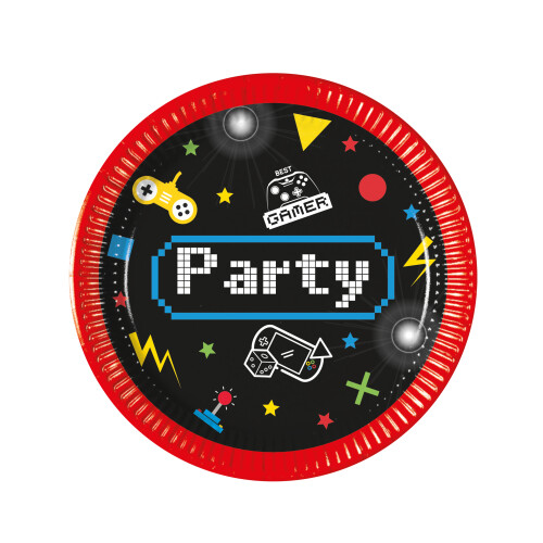 Rubies 8 Small Gaming Party Paper Plates 20 cm