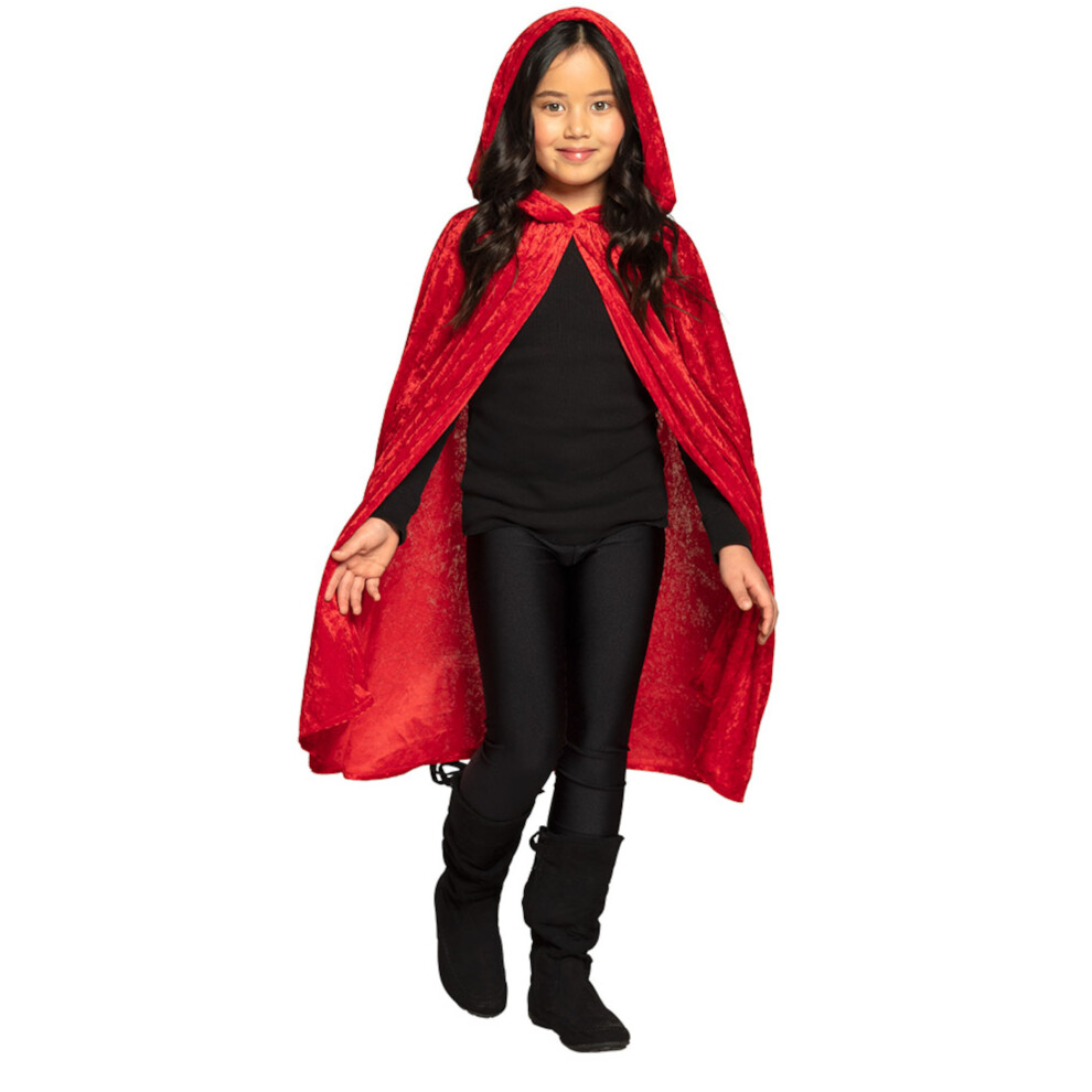 Photos - Fancy Dress Rubies Children's red velvet hooded cape 