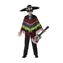 Skelett-Poncho-Verkleidung Dia de los Muertos Kinder