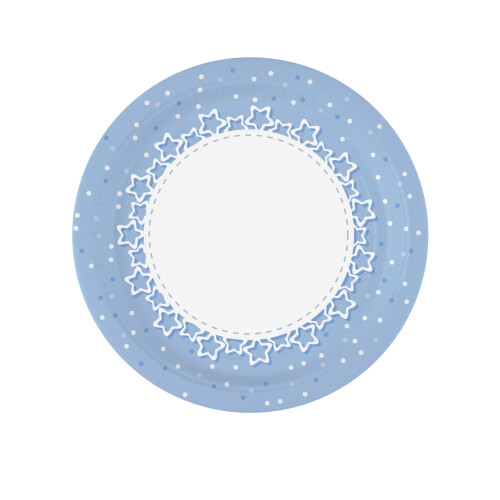 Rubies 8 Blue Star Paper Plates 23 cm
