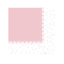 20 Pink Heart Paper Napkins 33 x 33 cm