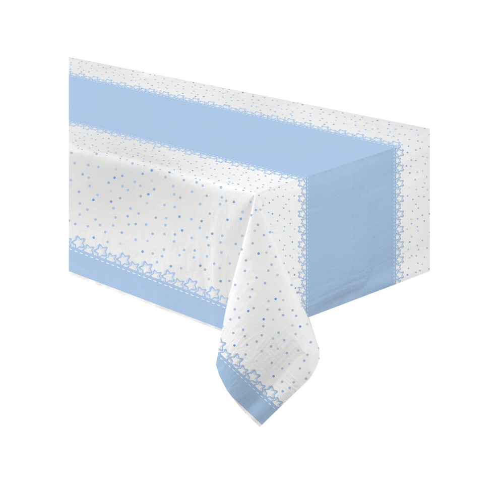 Rubies Blue Star Paper Tablecloth 120 X 180 Cm