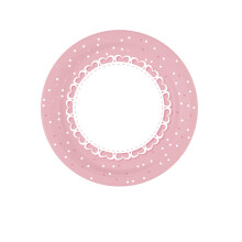 8 Pink Heart Paper Plates 23 cm