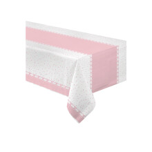 Pink hearts paper tablecloth 120 x 180 cm