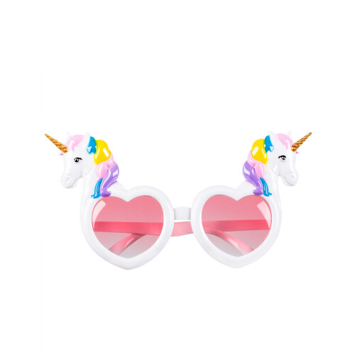 Rubies White heart glasses with unicorns for adults 1