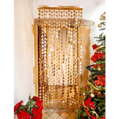 Rubies Golden fir tree glitter thread curtain 100 x 245 cm 1