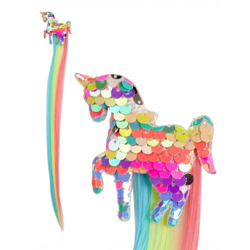 Rubies Multicolored unicorn sequin hair strand 1