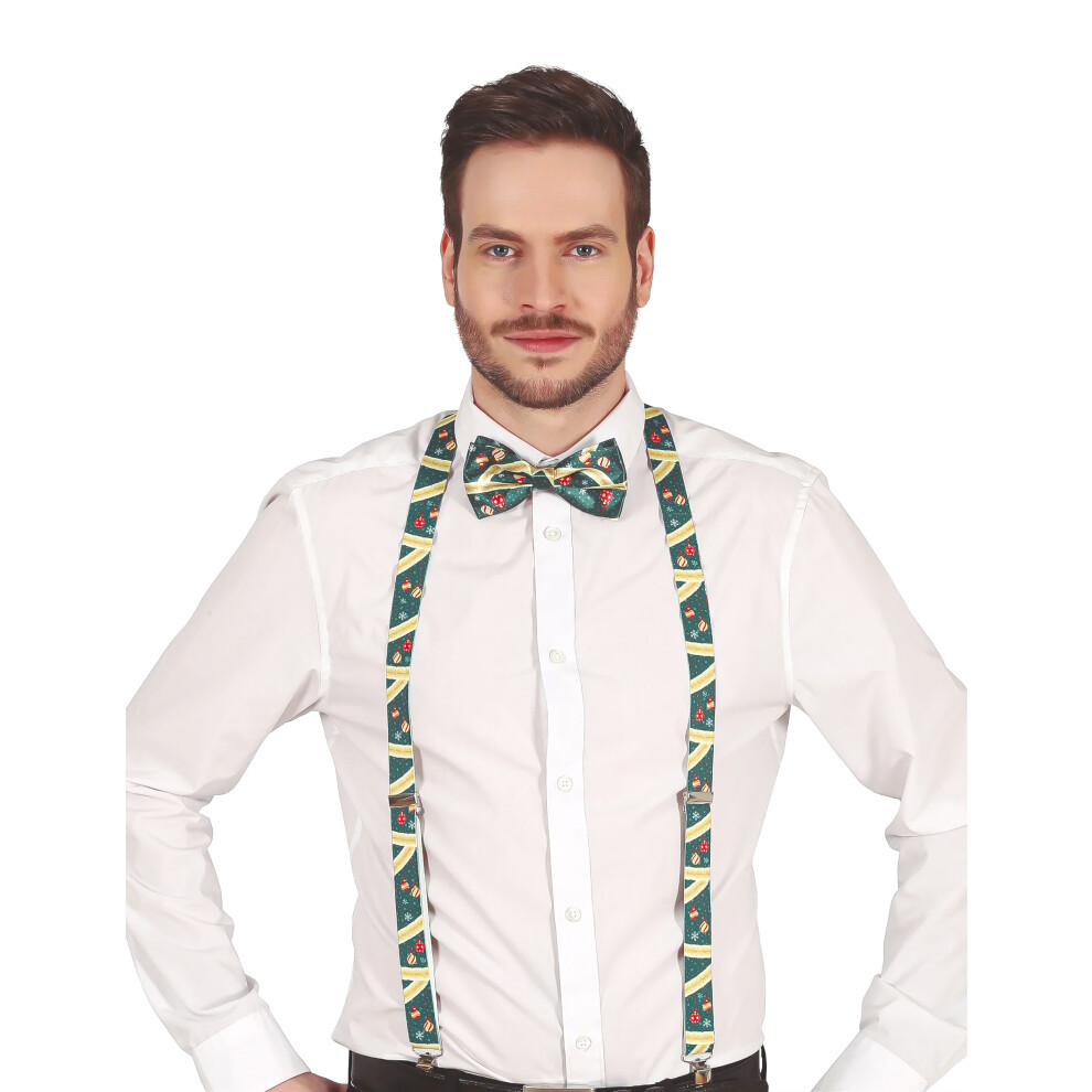 Rubies Adult Christmas Suspenders Green