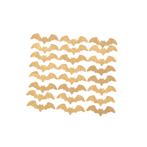 Rubies 24 Golden Bat Wooden Confetti 4 cm
