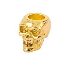 Skull candle holder in golden resin 4 x 4 cm