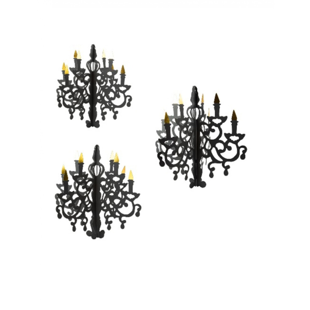 3 cardboard hanging candlesticks 35, 45 and 55 cm