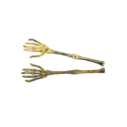 Rubies 2 Aged Gold Plastic Skeleton Arms 31cm