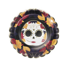 8 Dia de los muertos paper plates 23 cm