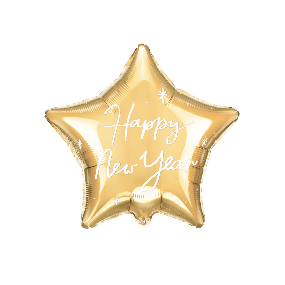 Rubies Happy New Year 50Cm Star Foil Balloon Gold