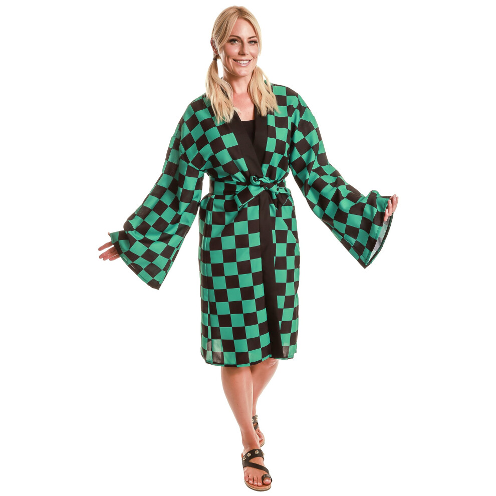 Rubies (Xl) Adult Checkered Manga Kimono Costume
