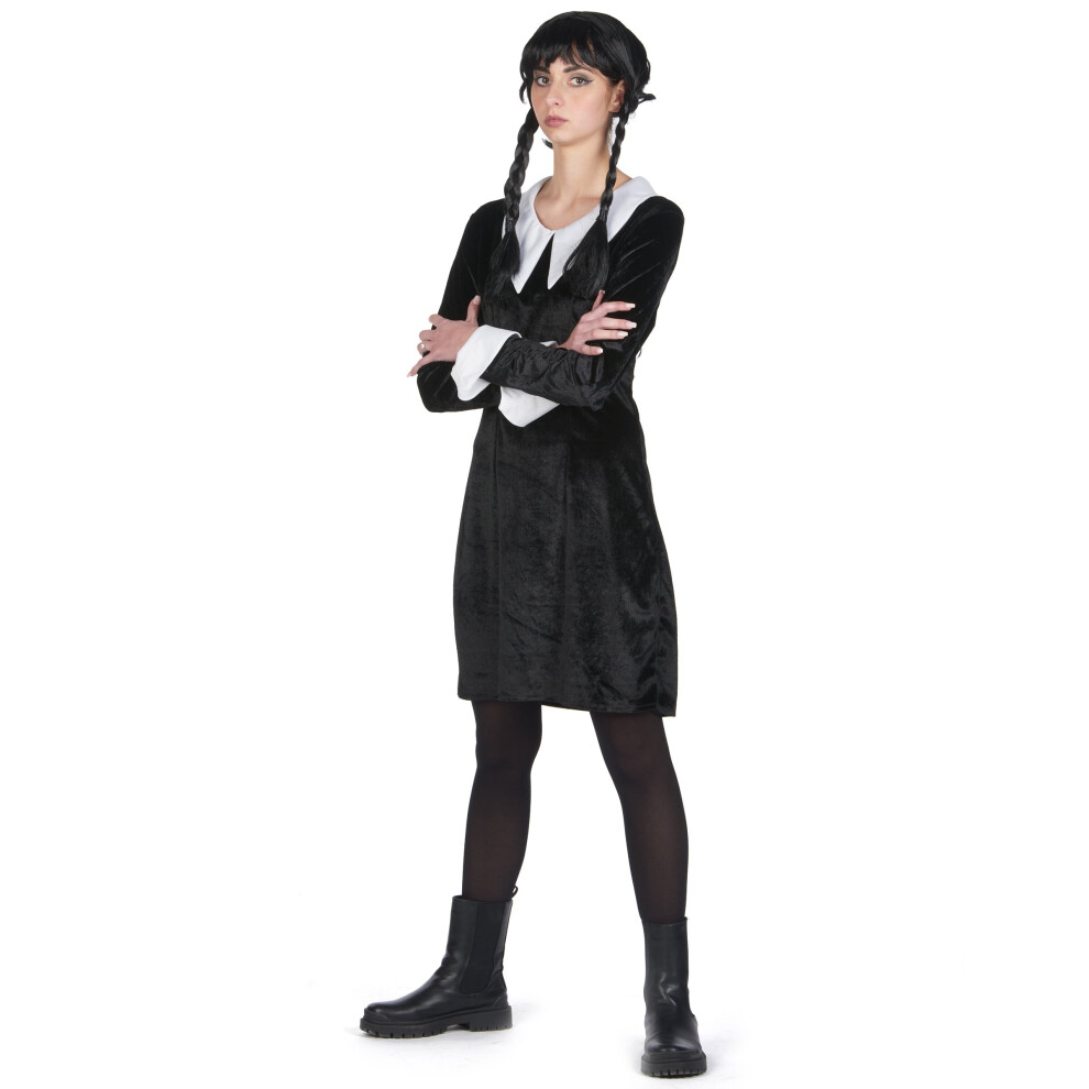 Rubies (Xl) Velvet Gothic Schoolgirl Costume For Women Black