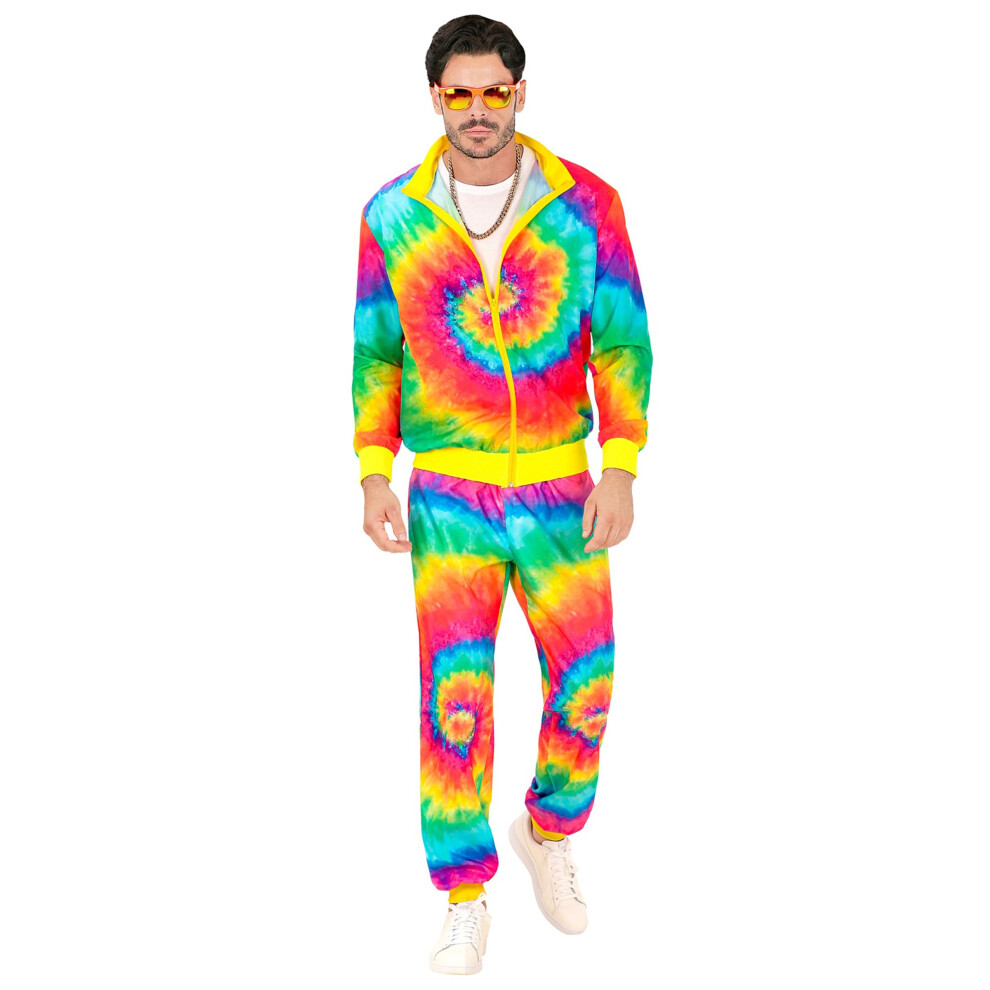 (XL) Adult Plus Size Fluorescent Tie and Dye Tracksuit