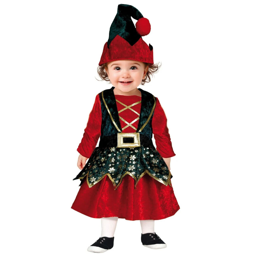 Rubies (18 - 24 Months (89 - 93Cm)) Baby Girl's Velvet Christmas Elf Costume