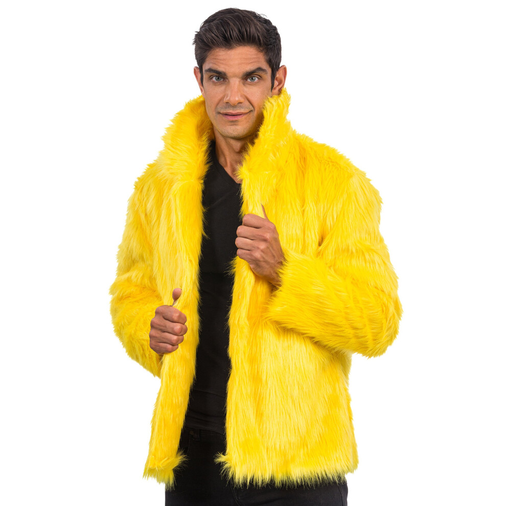 Rubies (S) Adult Faux Fur Coat Yellow