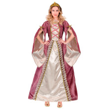 (L) Pink and white medieval princess costume for women