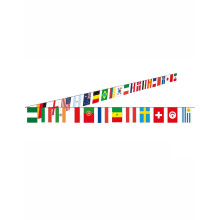 Paper flag garland 32 countries 10 m