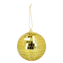 6 golden disco balls 8 cm