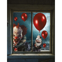 Terrifying Clown Window Decorations 30 x 40 cm