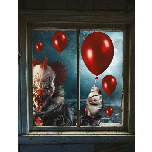 Rubies Terrifying Clown Window Decorations 30 x 40 cm