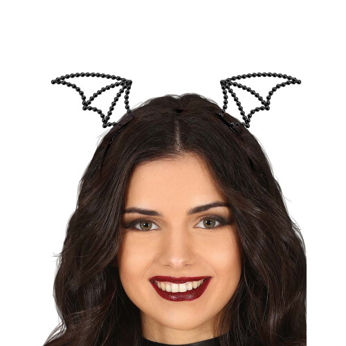 Rubies Women's black rhinestone bat headband