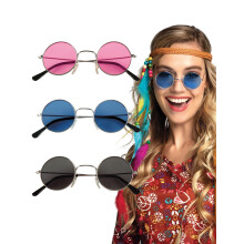 Set of 3 round hippie glasses for adults